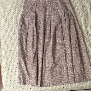 Laura Ashley vintage Multicolor Midi Pleated Heavy Cotton Skirt